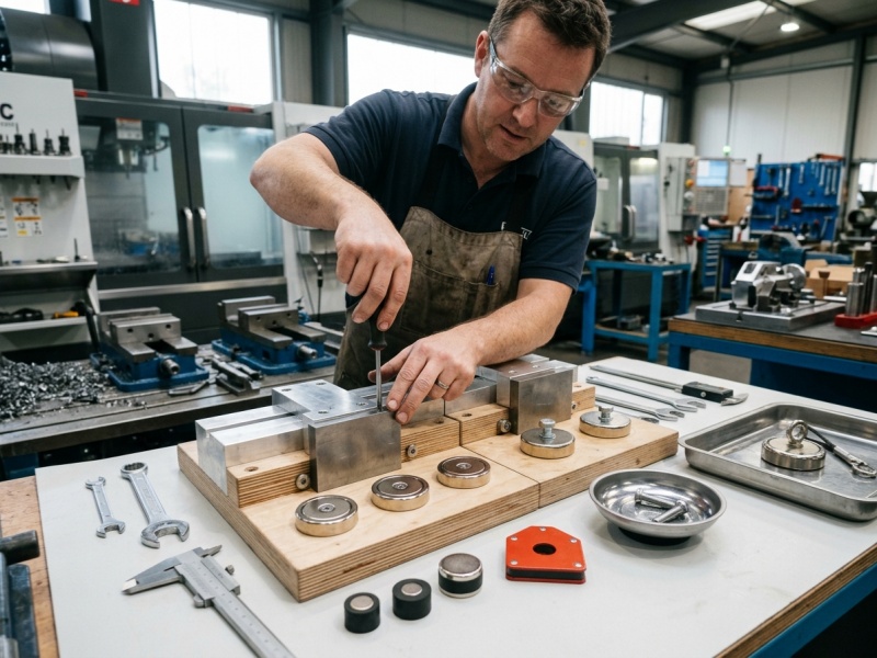 How do countersunk pot magnets improve fixture and jig holding efficiency?