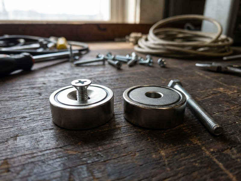 What is the difference between countersunk and straight hole pot magnets?