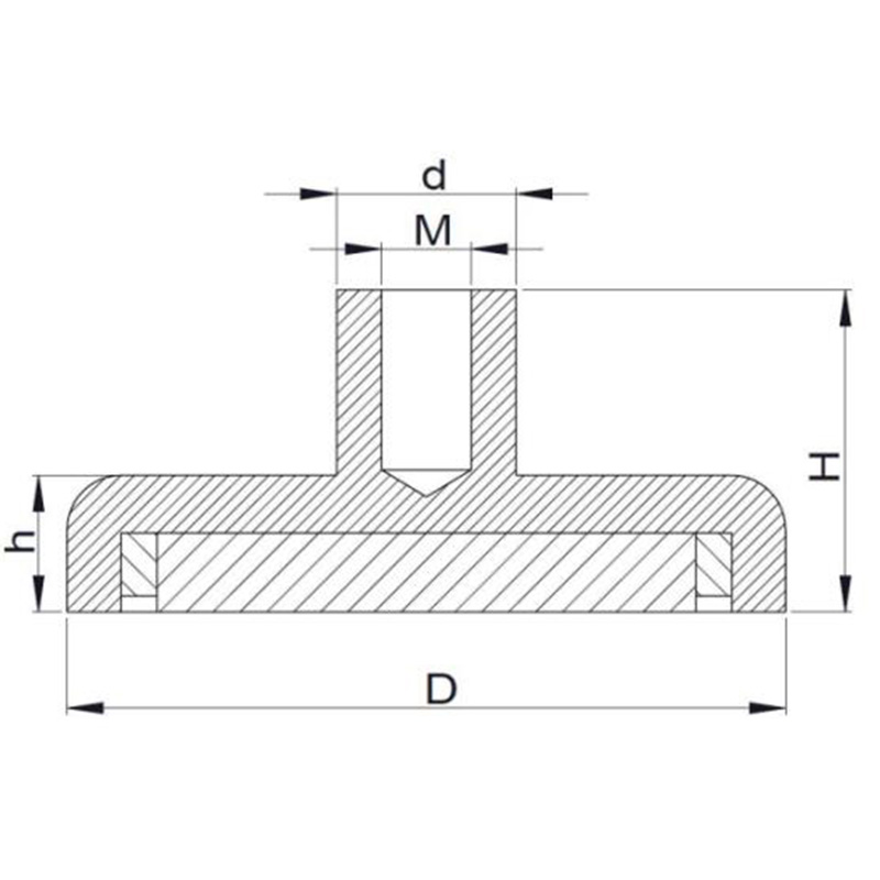 Pot Magnet With Internal Thread D-structure
