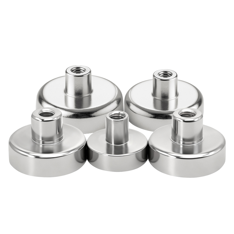 pot magnet with internal thread-D