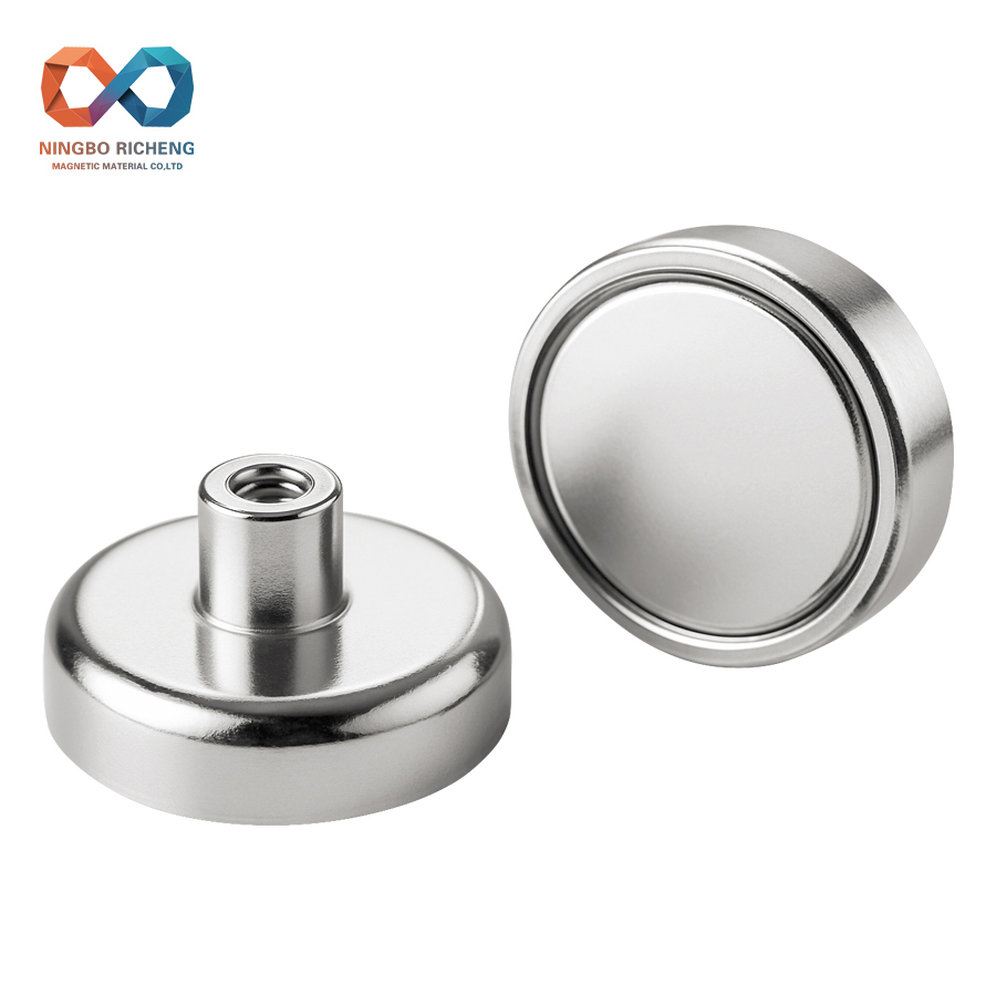 Pot magnet with INTERNAL THREAD (D series, dimension from 10 to 90mm)