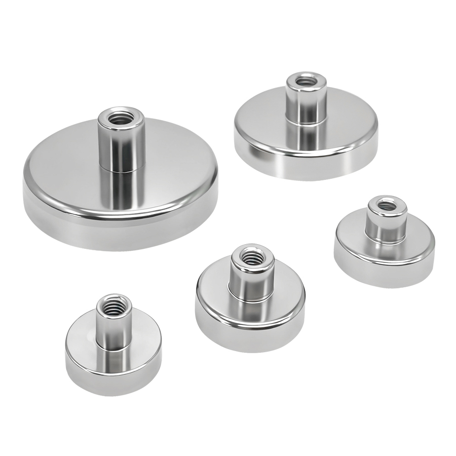 pot magnet with internal thread-D