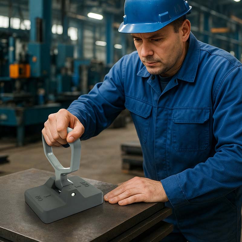 Square handheld magnetic picker for heavy objects (MP-14)