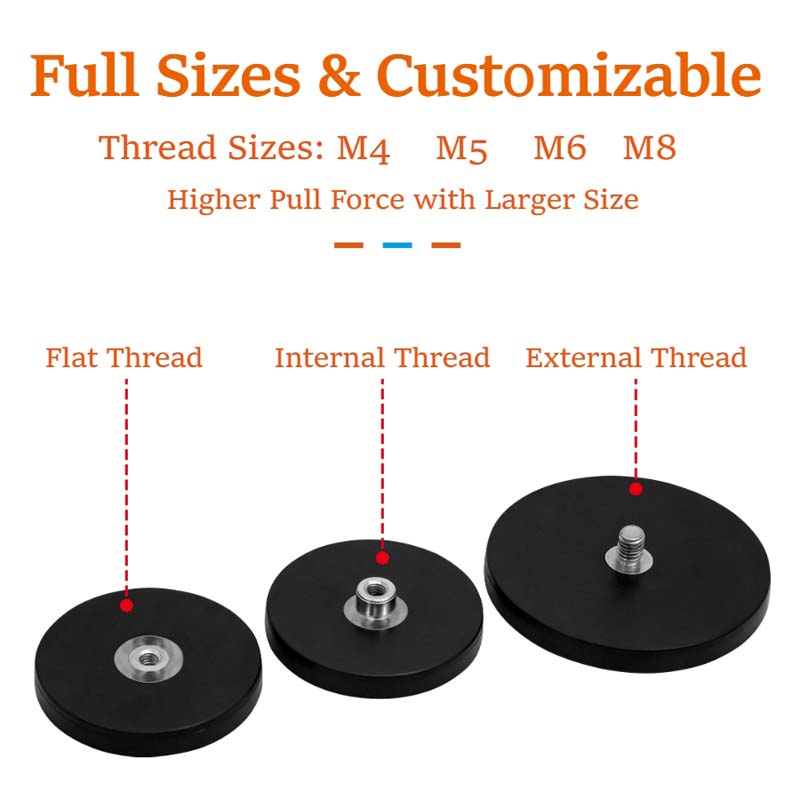 Rubber Pot Magnetic With Internal Thread