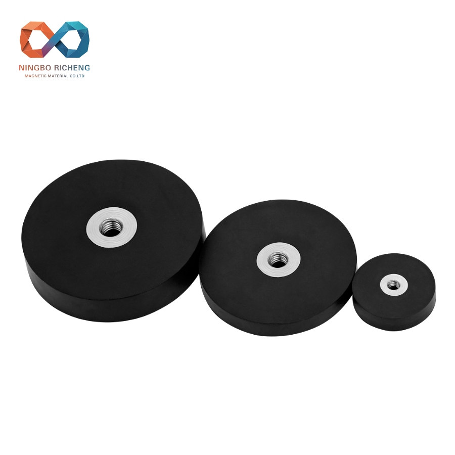 Rubber pot magnetic with thread inside