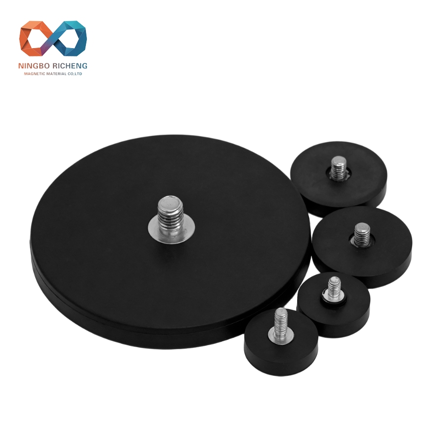 Rubber pot magnet -external thread