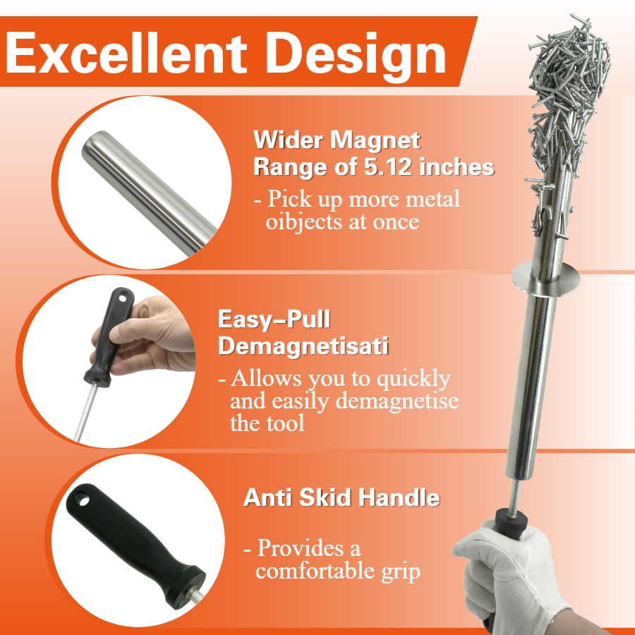 Magnetic Pickup Tool Magnet Wand with Release Handle